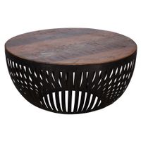 Couchtisch 70x33x70 cm Holz / Metall Industrial