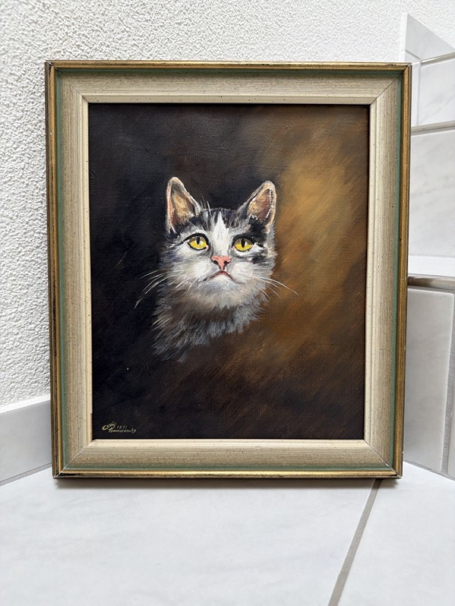 Tableaux: Gemälde, Katze, Erwin Pommerencke. – D'occasion à Biberist par Momo33 2