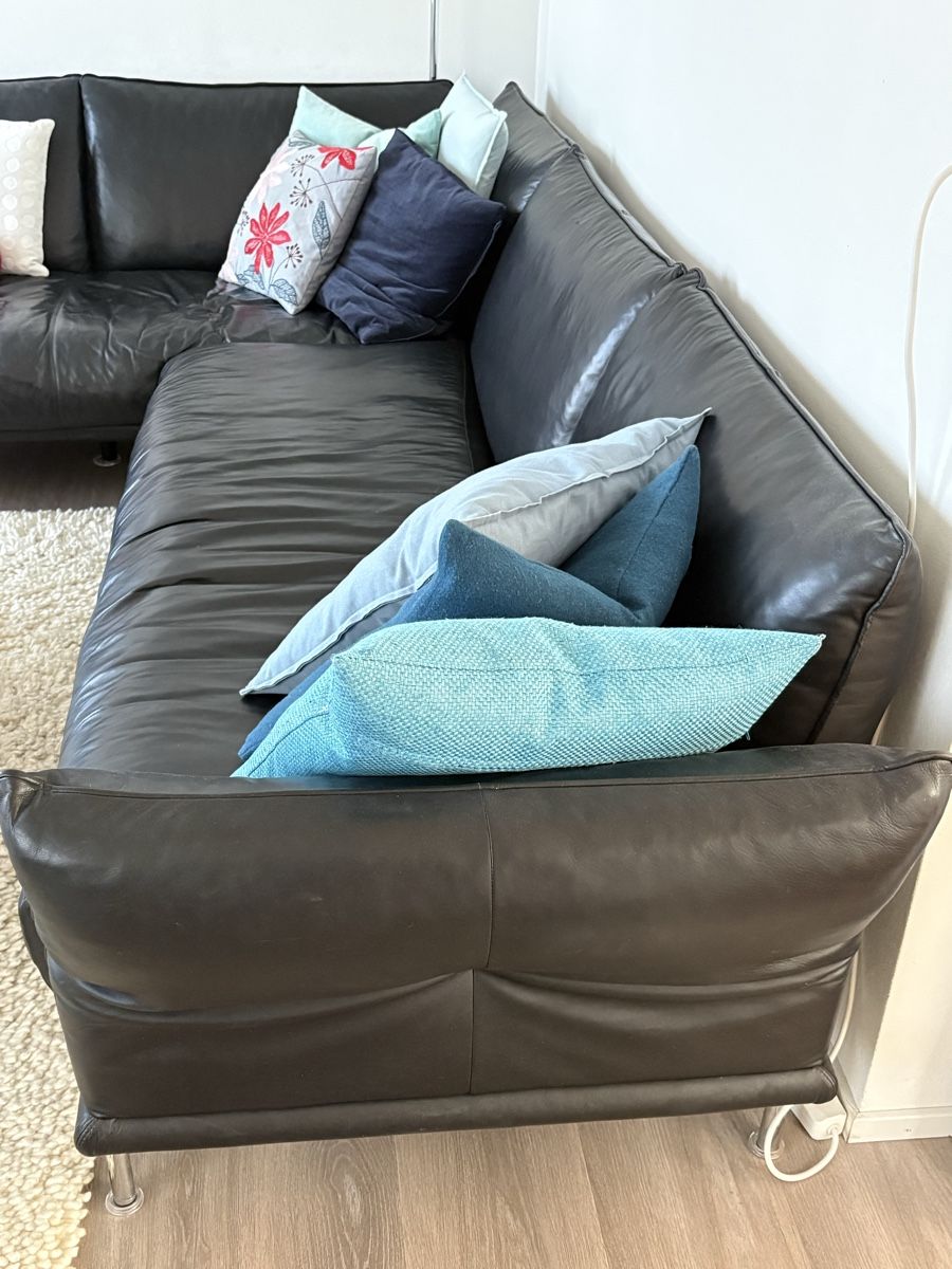 Sofas: Schwarzes Leder Ecksofa von Machalke – D'occasion à Magden par Mikkaj 5