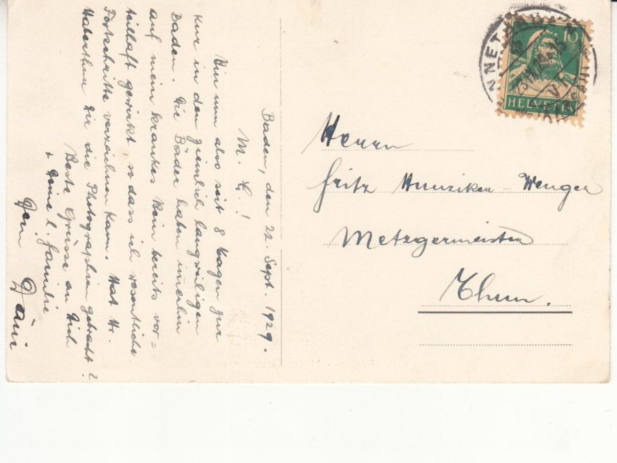 Cartes postales: Baden Schwanen 1929 – D'occasion à Bürglen TG par StampGraf 1