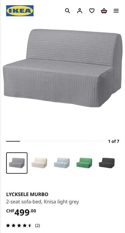 Schlafsofa Ikea Lycksele Murbo 2-Seater (Gebraucht) in Kilchberg ZH für ...