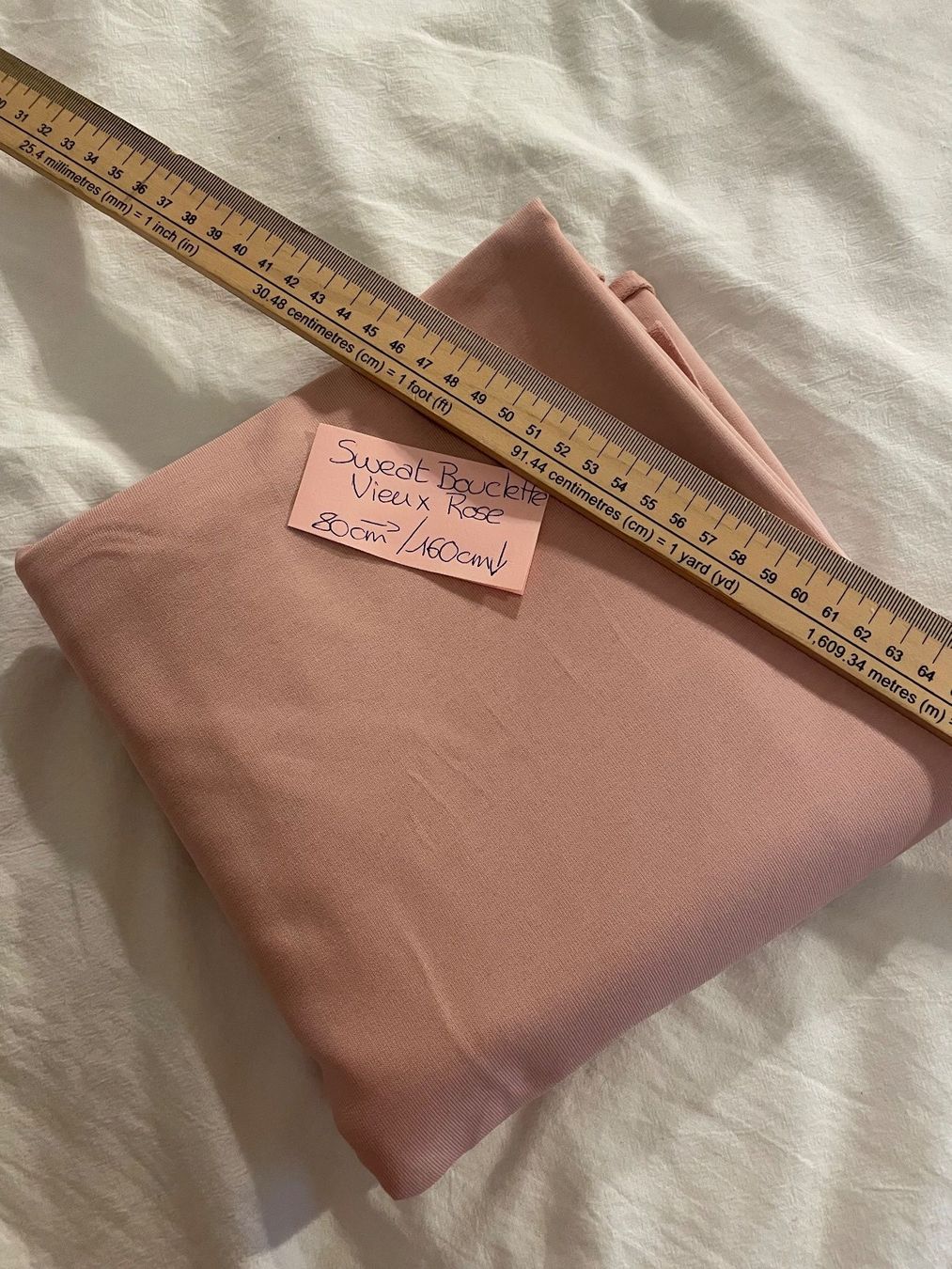 Tessuti: Sweat Bouclette Vieux Rose – Nuovo (secondo la descrizione) da Uetikon Am See venduto da geraldinezh17