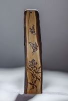 Atemberaubendes sehr grosses (120×25 cm) Holz Bild Mosaik