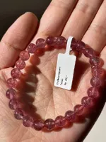Hochwertige Erdbeerquarz Edelstein Armband