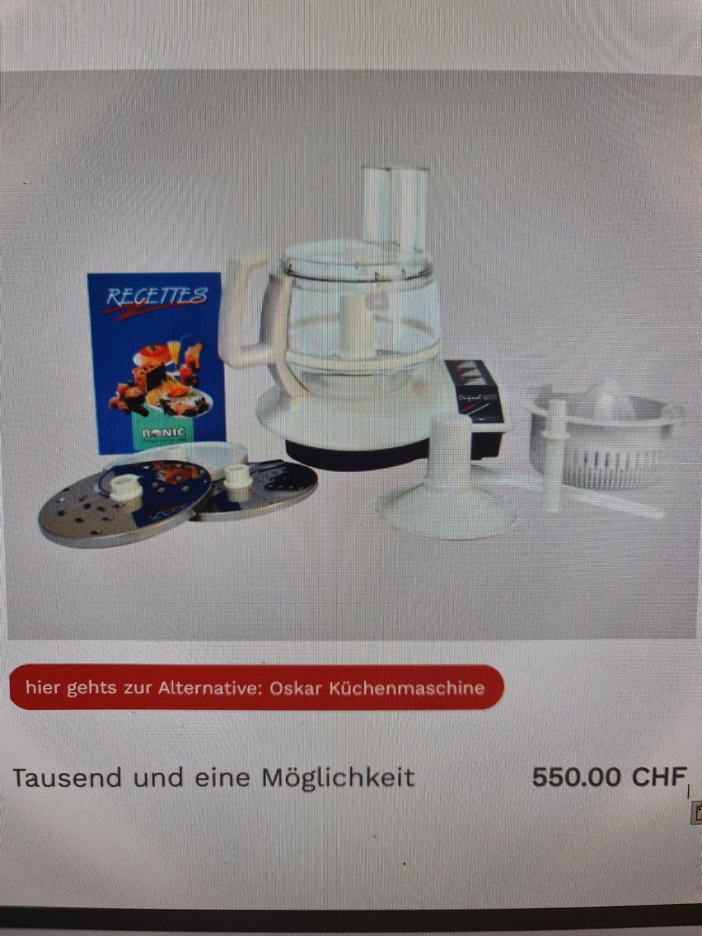 Ronic Elettrodomestici da cucina: Ronic 4000 das ORIGINAL – Usato da Worb venduto da Werich
