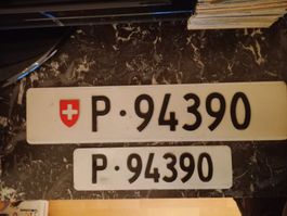 2x Nummernschild Post PTT 94390 ausrangiert