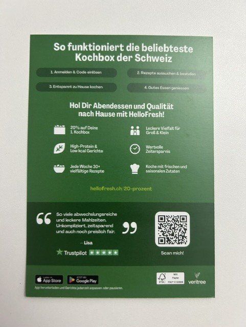 Buoni: Hello Fresh 20% Rabatt-Gutschein – Nuovo e nell'imballaggio originale da Burgdorf venduto da MCSchweizer88 2