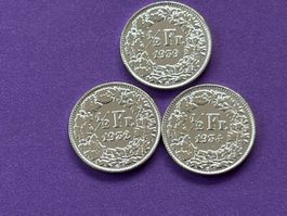 1/2 Fr. 1932,1934,1939 vorzüglich