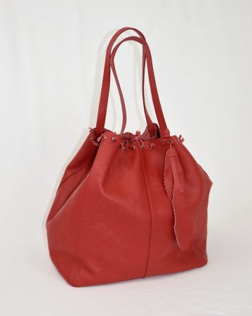 Tasche/Made in Italy/Ledertasche/Shopper/Beuteltasche/rot