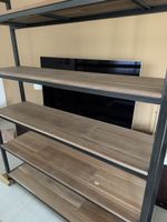 Regal Metall Holz braun vier Ablagen neuwertig
