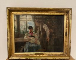 Gemälde von Hans Bachmann 1852 - 1917  *DER NEUGEBORENE*