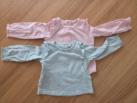 2 Langarmshirts Gr. 68, 100% Bio-Baumwolle, NEU & Ungetragen