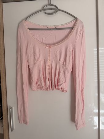 Damen Langarmshirt Rosa Spitze Gina Tricot Grösse M