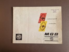 Original MGB Verkaufsprospekt, ca. 1962, französisch