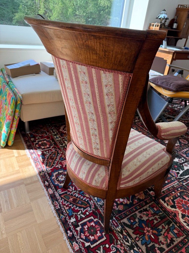 Poltrone: Antiker Sessel mit Hocker Biedermeier Zeit – Usato da Würenlos venduto da SWISSOLDTIMERS 1