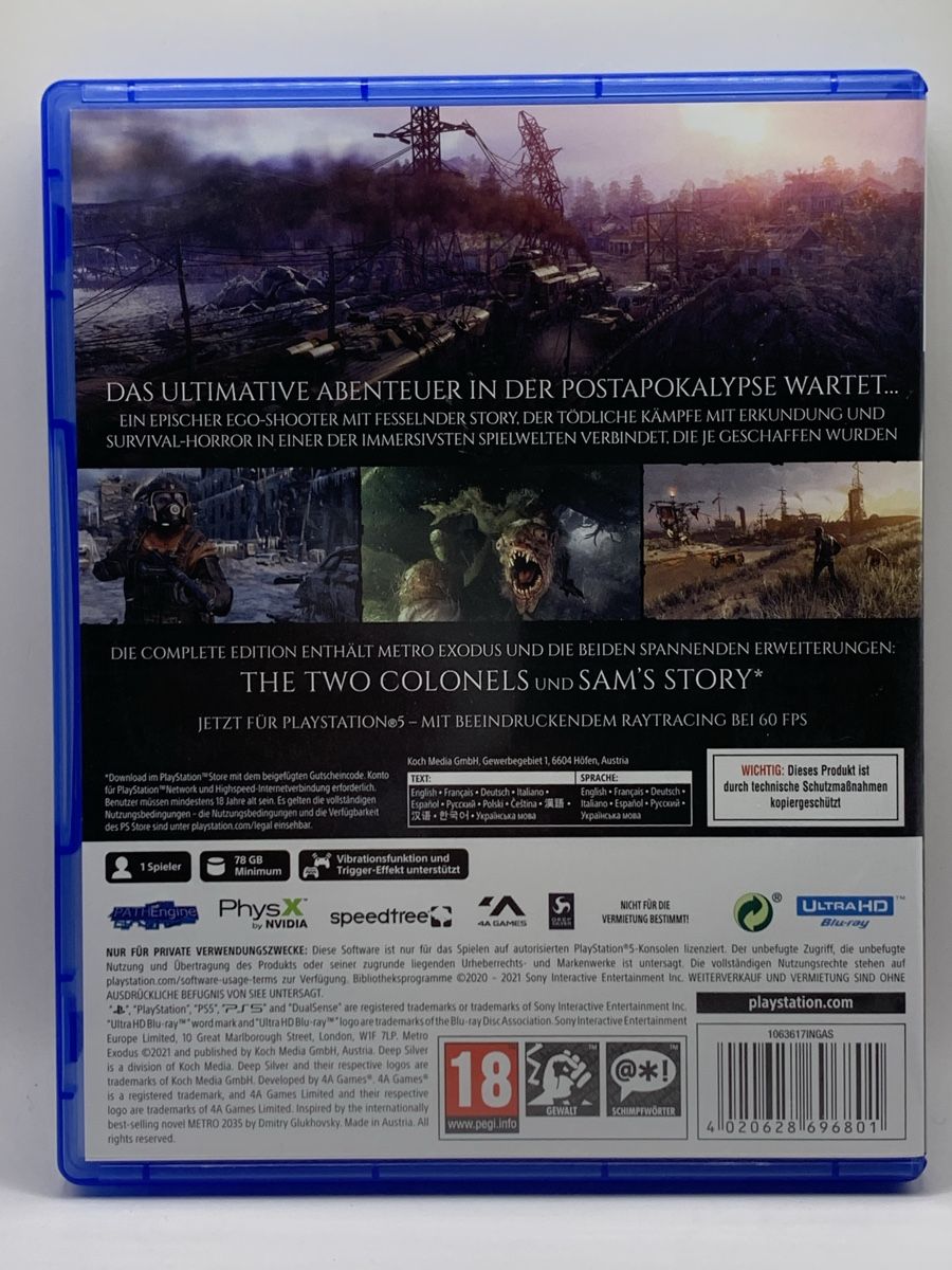Sony Giochi: Metro Exodus Complete Edition - PS5 – Usato da Ostermundigen venduto da RG-Collector 1