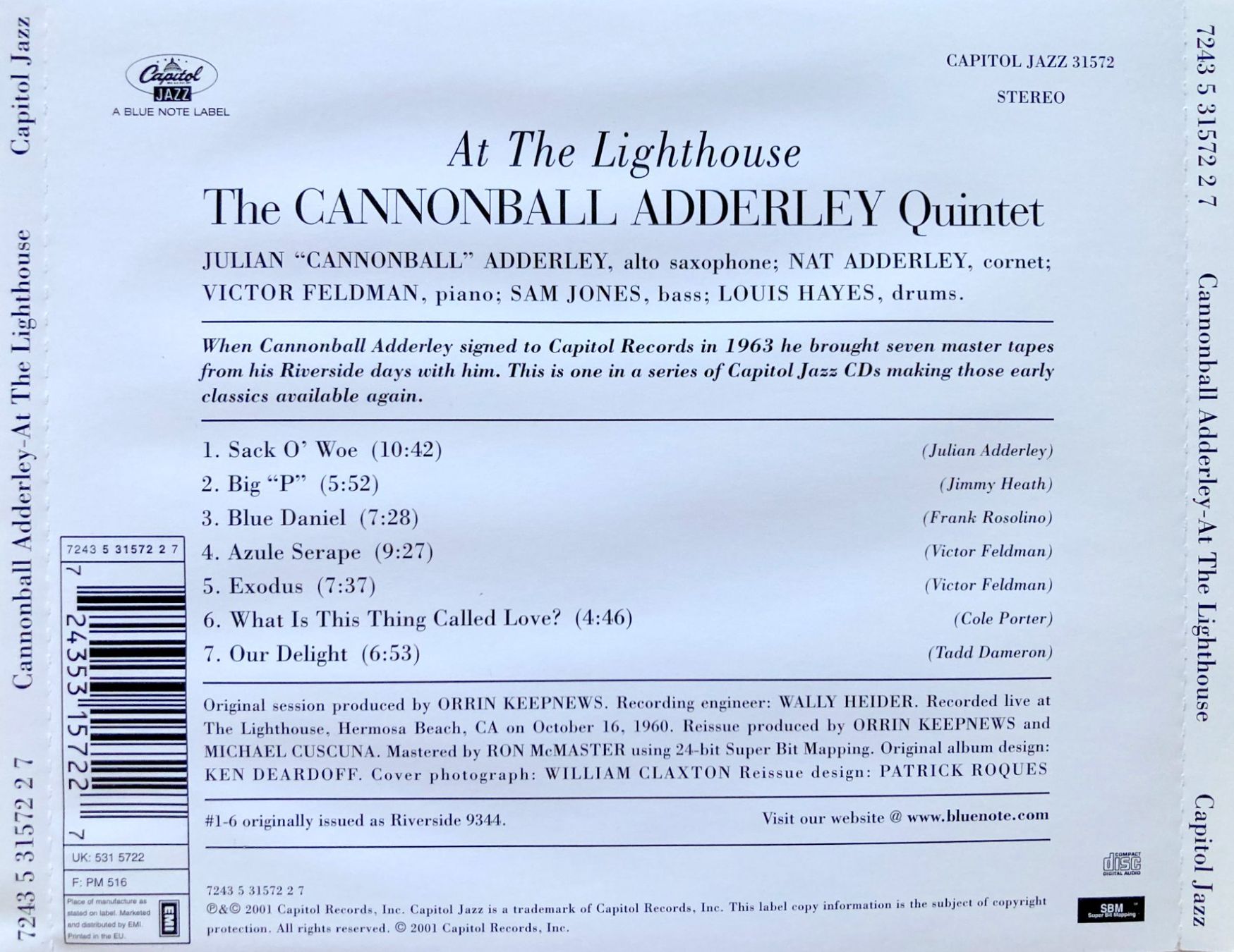CD: CANNONBALL ADDERLEY - CANNONBALL ADDERLEY AT THE LIGHTHOUSE – Usato da Bottens venduto da hotter-than-hell 1
