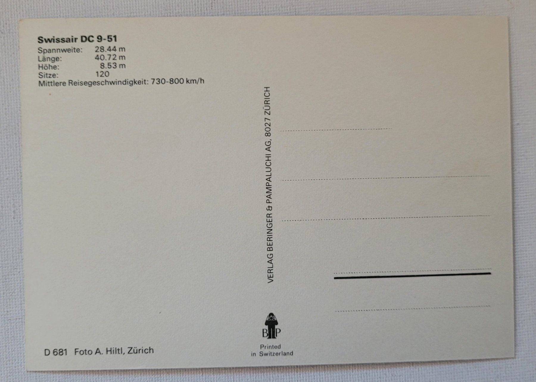 Cartoline postali: SWISSAIR – DC-9-51 – Nuovo (secondo la descrizione) da Neftenbach venduto da Mador6 1