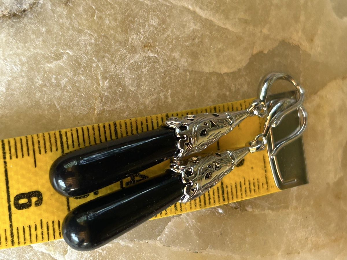 Orecchini pendenti & Orecchini a lobo: Silber ohringe mit schwarzen Ahat – Nuovo (secondo la descrizione) da Rekingen AG venduto da Olgamurga 3