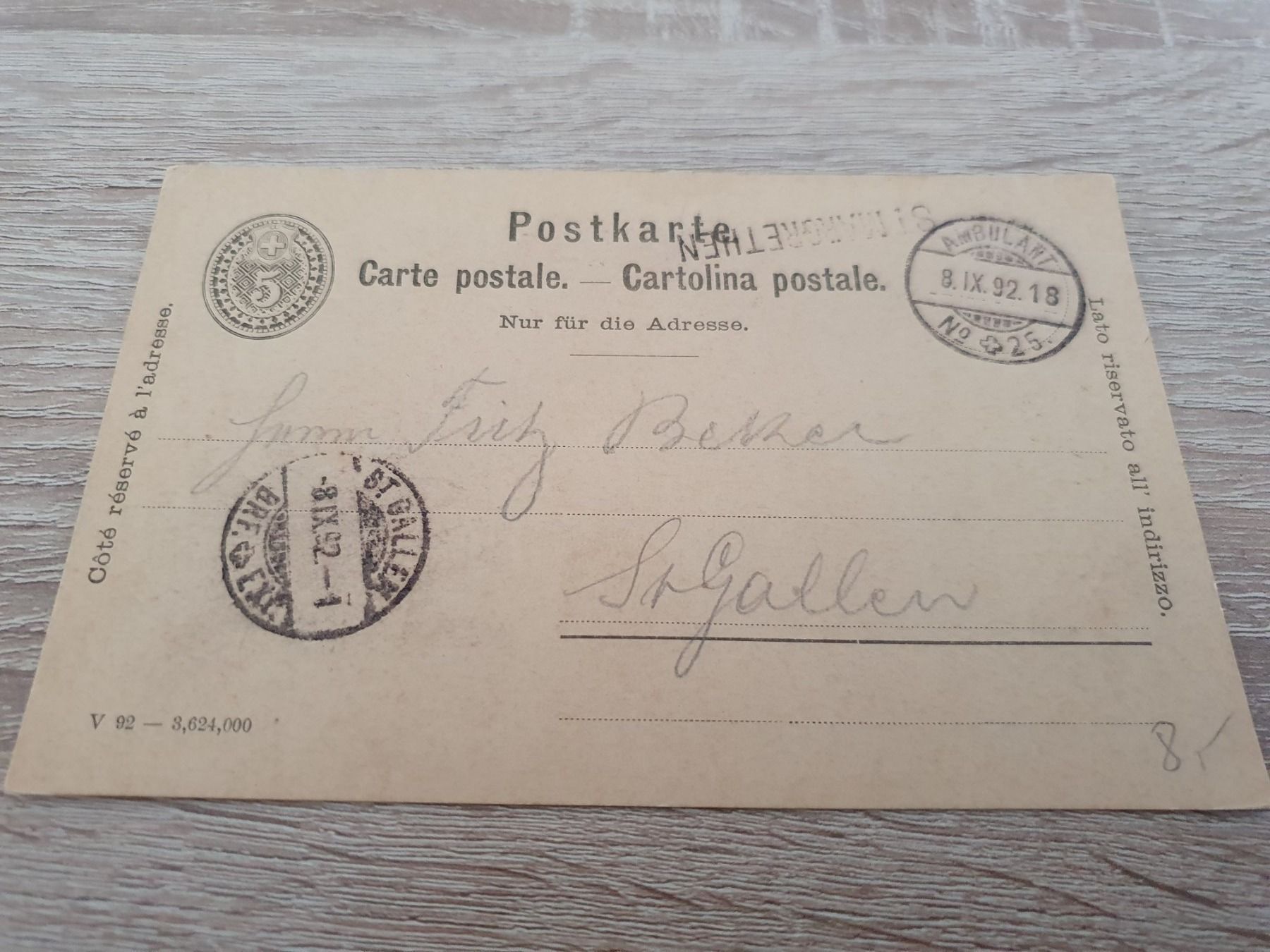 Tutti i francobolli: Postkarten Ganzsache St. Margrethen – Usato da Balgach venduto da SIMEON27