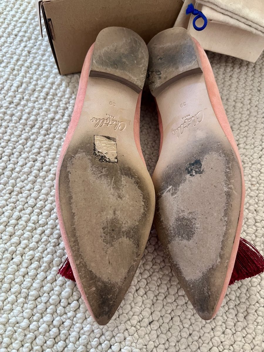 Chaussures femmes: Slippers pointus en daim corail – D'occasion à Zürich par Aliceinthesun 3