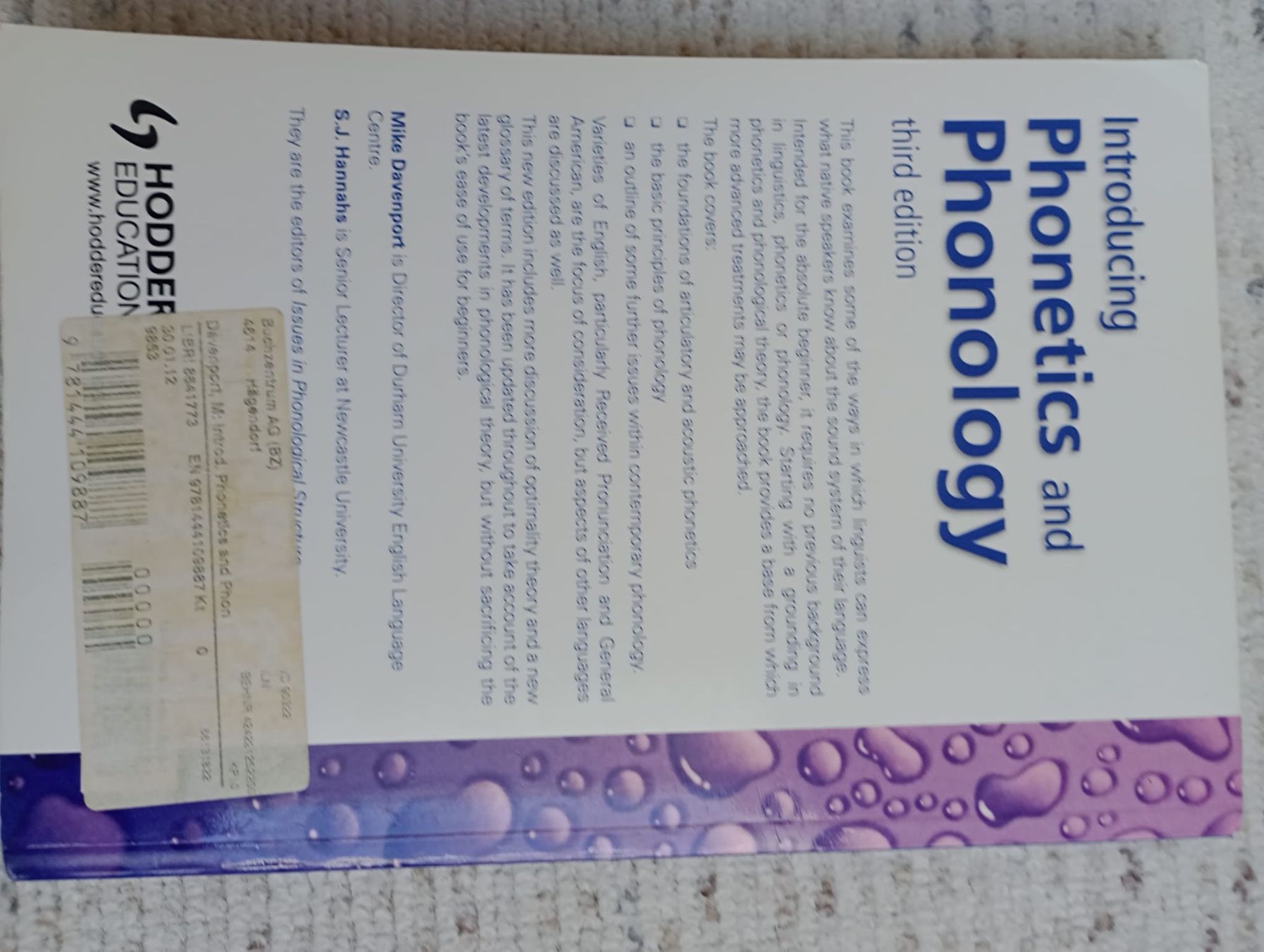 Libri: Introduction to Phonetics and Phonology – Usato da Wädenswil venduto da Mirm1.0 1