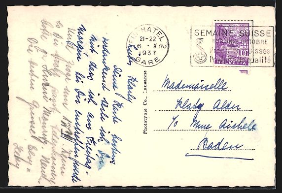 Cartes postales: AK Aigle, la Grande Eau, 1937 – D'occasion à Berlin par bartko-reher 1