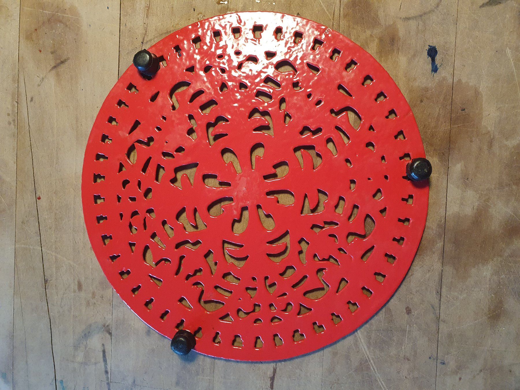 Sottobicchieri: Pfannenuntersetzer rot plastifiziert 21 cm – Usato da Zürich venduto da loosebone 4