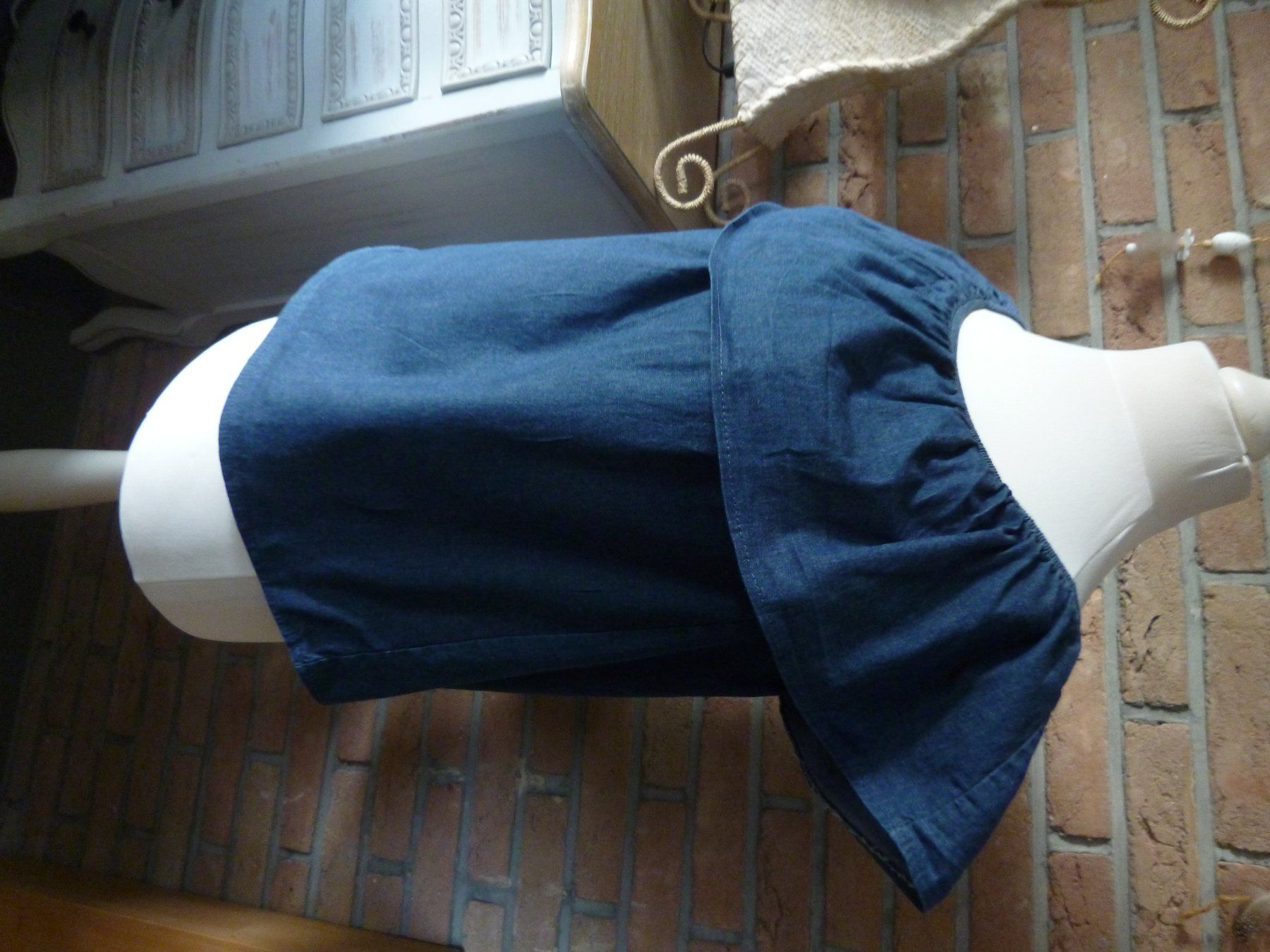 Camicette: blaue Jeans-Carmenbluse  Bluse Gr. M NUNA LIE – Usato da Dättlikon venduto da Mamakuga 4