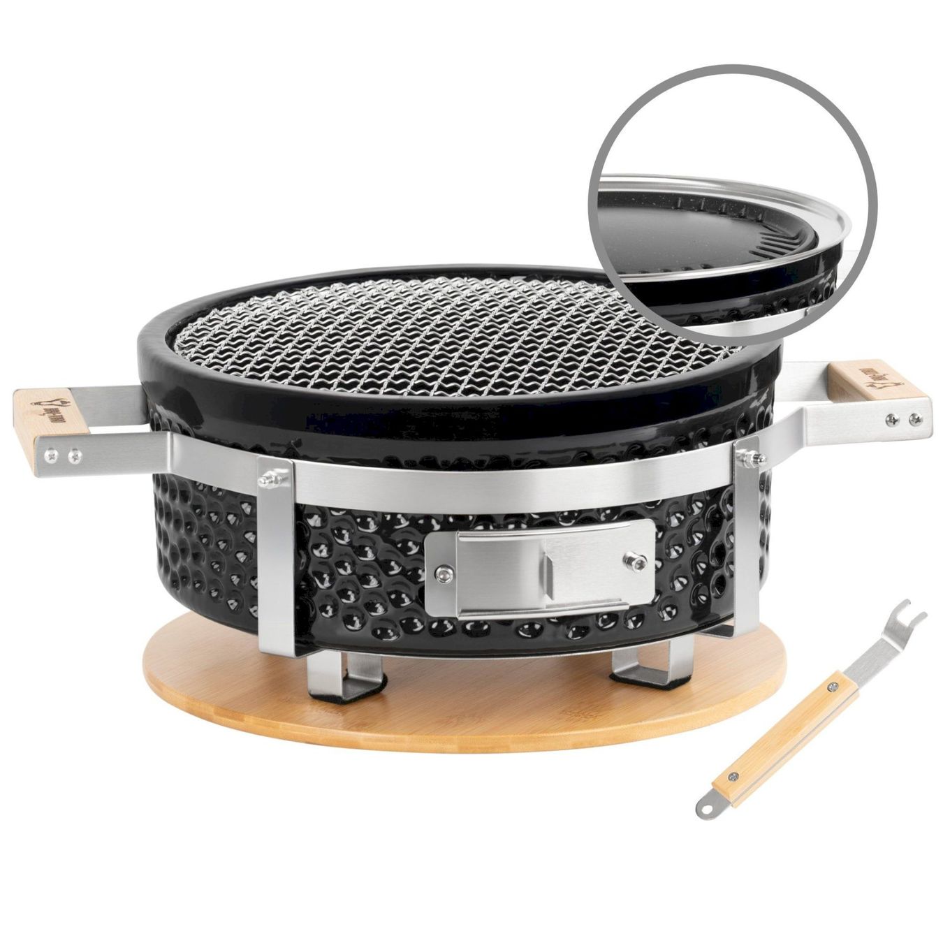 Grills: Keramik Holzkohletischgrill+Grillplatte – Neu und originalverpackt aus Bottighofen von zaap