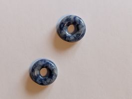 Edelstein Donut aus Sodalith 1.5cm für Kreolen & Halsketten
