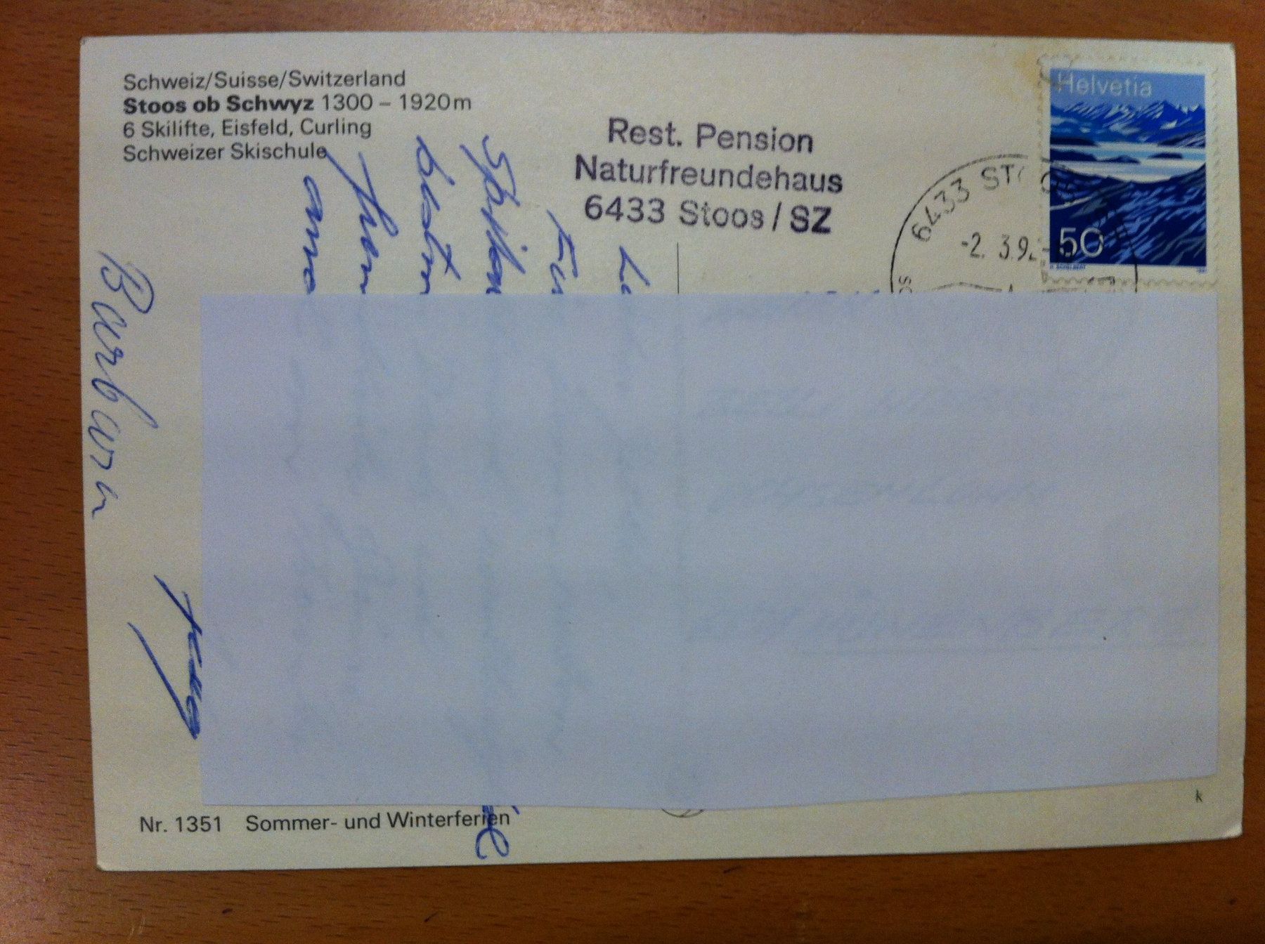 Cartoline postali: 3 Ansichtskarten Stoos/Fronalpstock 1973/1992 – Usato da Brunnen venduto da Artemis53 1
