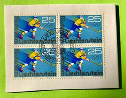 Briefmarken aus Liechtenstein 4 er Block mit Papier 