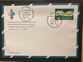 Schweiz 1966 Sonderstempel Pfadfinder 6.Bundeslager Autopost