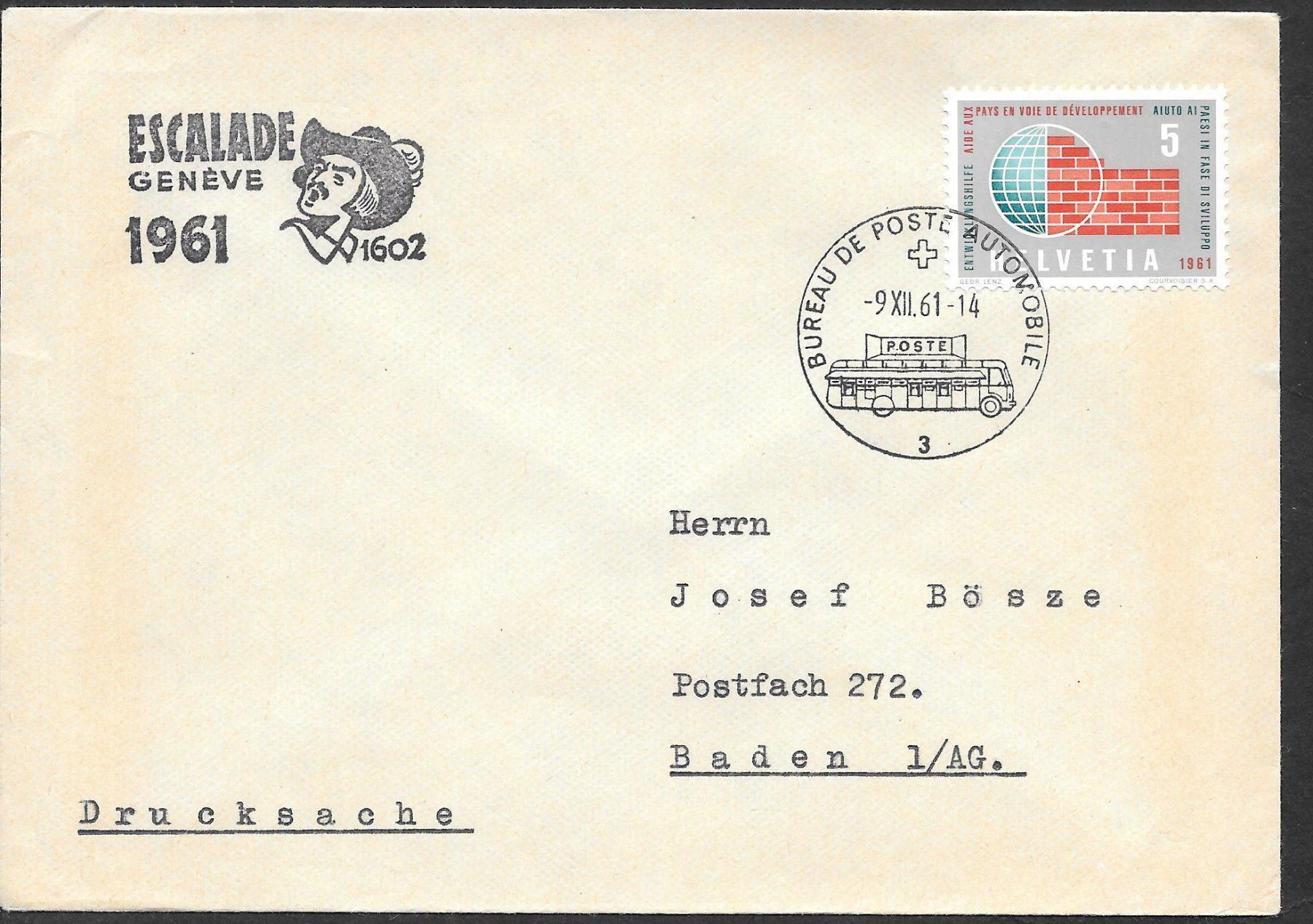 Tous les timbres: Sonderbrief A. 892 Escalade Genève 9.12.1961 – Neuf (Voir description) à Olten par clotaldi
