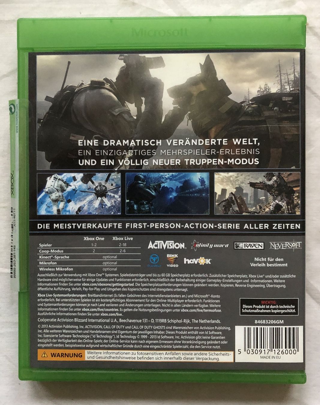 Giochi: XBOX ONE - CALL OF DUTY GHOSTS – Usato da Schaffhausen venduto da durruti 2