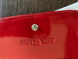 Portemonnaie Swiss+Rhino rot Lackleder guter Zustand