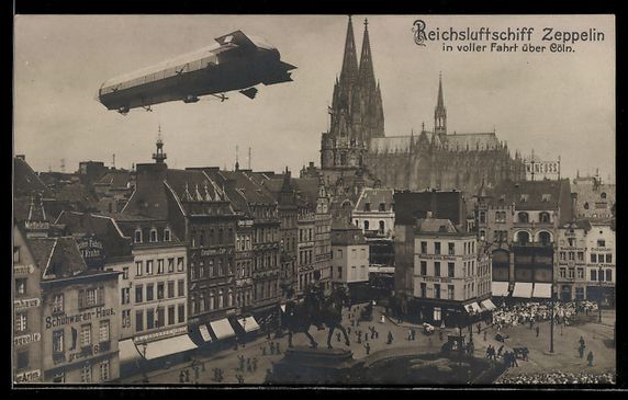 Foto & Poster: Cöln, Reichsluftschiff Zeppelin in voll – Usato da Berlin venduto da bartko-reher