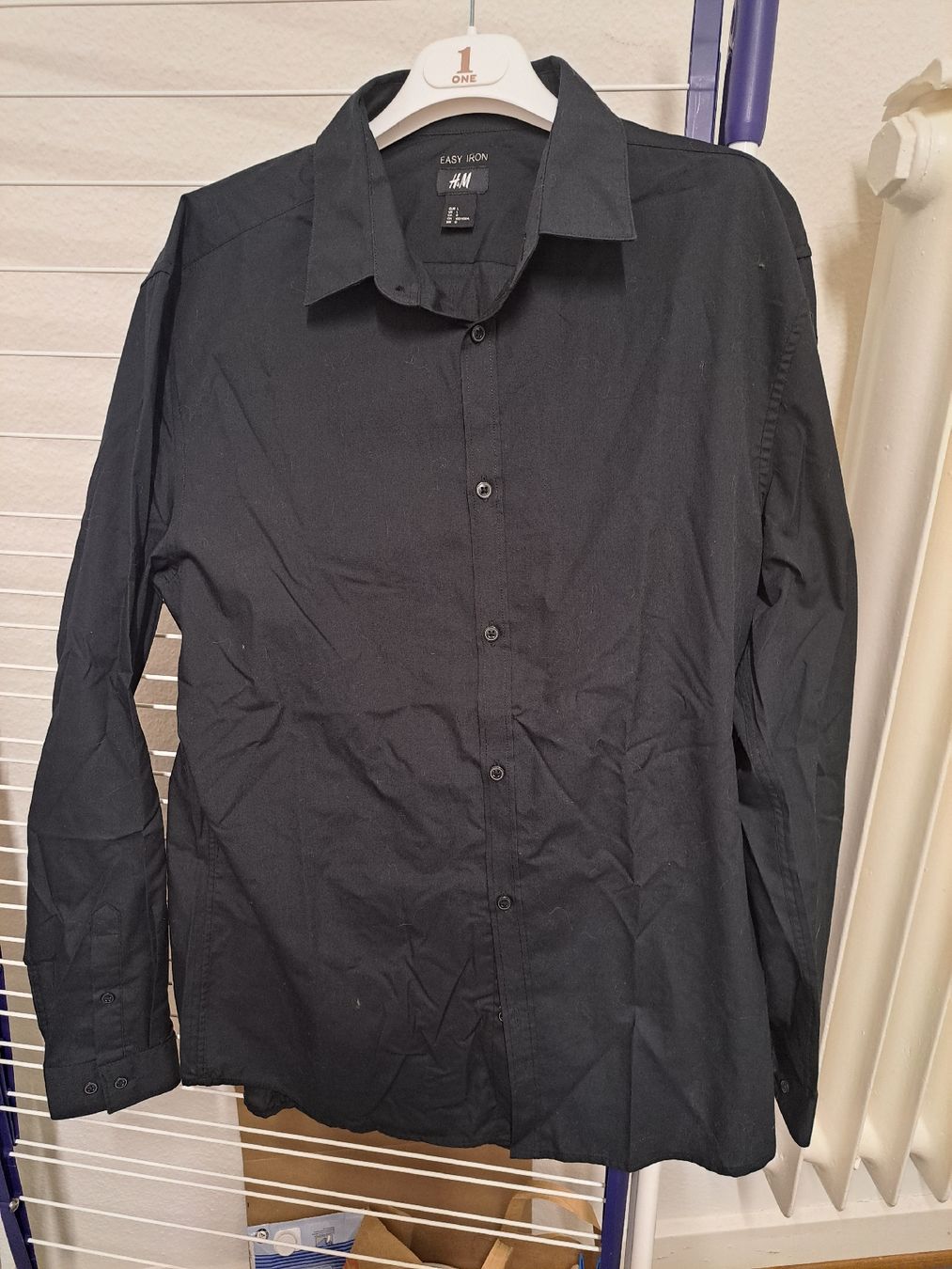 H&M Camicie: H&M Herren Hemd Schwarz, Grösse L, Easy Iron – Usato da Basel venduto da kru_m5x5