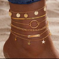 5 bracelets de cheville dorées NEUFS ✨️