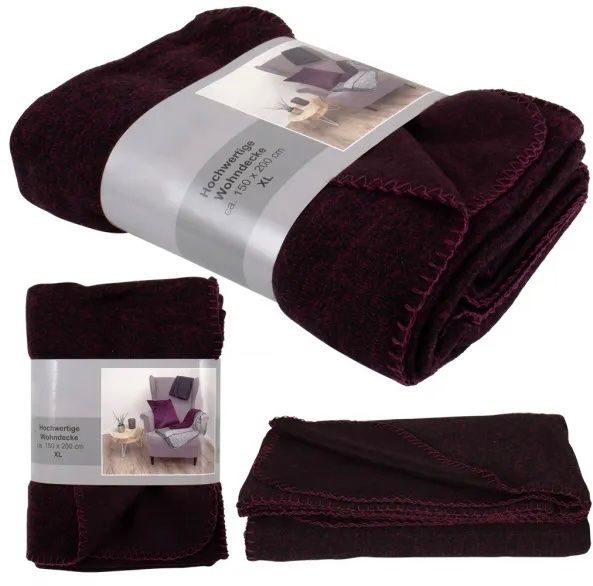 Coperte: Kuscheldecke Strickoptik 200x150cm Beere/schwarz – Nuovo e nell'imballaggio originale da Basel venduto da Seifehuesli