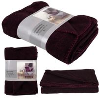 Kuscheldecke Strickoptik 200x150cm Beere/schwarz