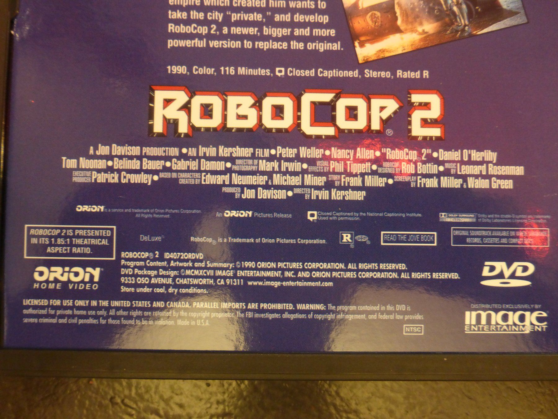 Tutti i DVDs: Robocop 1 - 3 in der Robobox DVD – Usato da Zumikon venduto da psisound 6