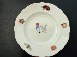 Nils  Holgersson  antikes  Kindergeschirr  Suppenteller
