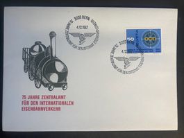 Schweiz 1967 Sonderstempel+Cachet+Marke 75J Eisenbahnverkehr