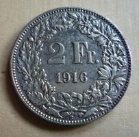 2 Franken 1916, unz, Kat. 650.--