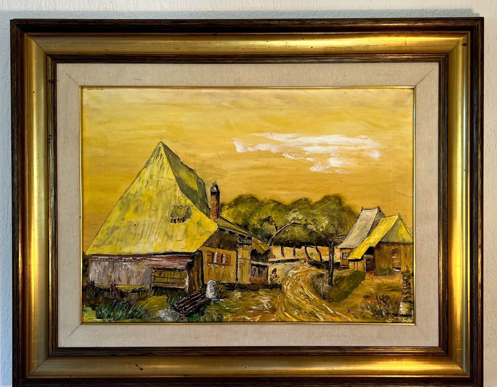 Gemälde: Landschaftsgemälde von D.Sem"84 Ölgemälde.Impasto-Maltechnik – Gebraucht aus Baden von Boroda