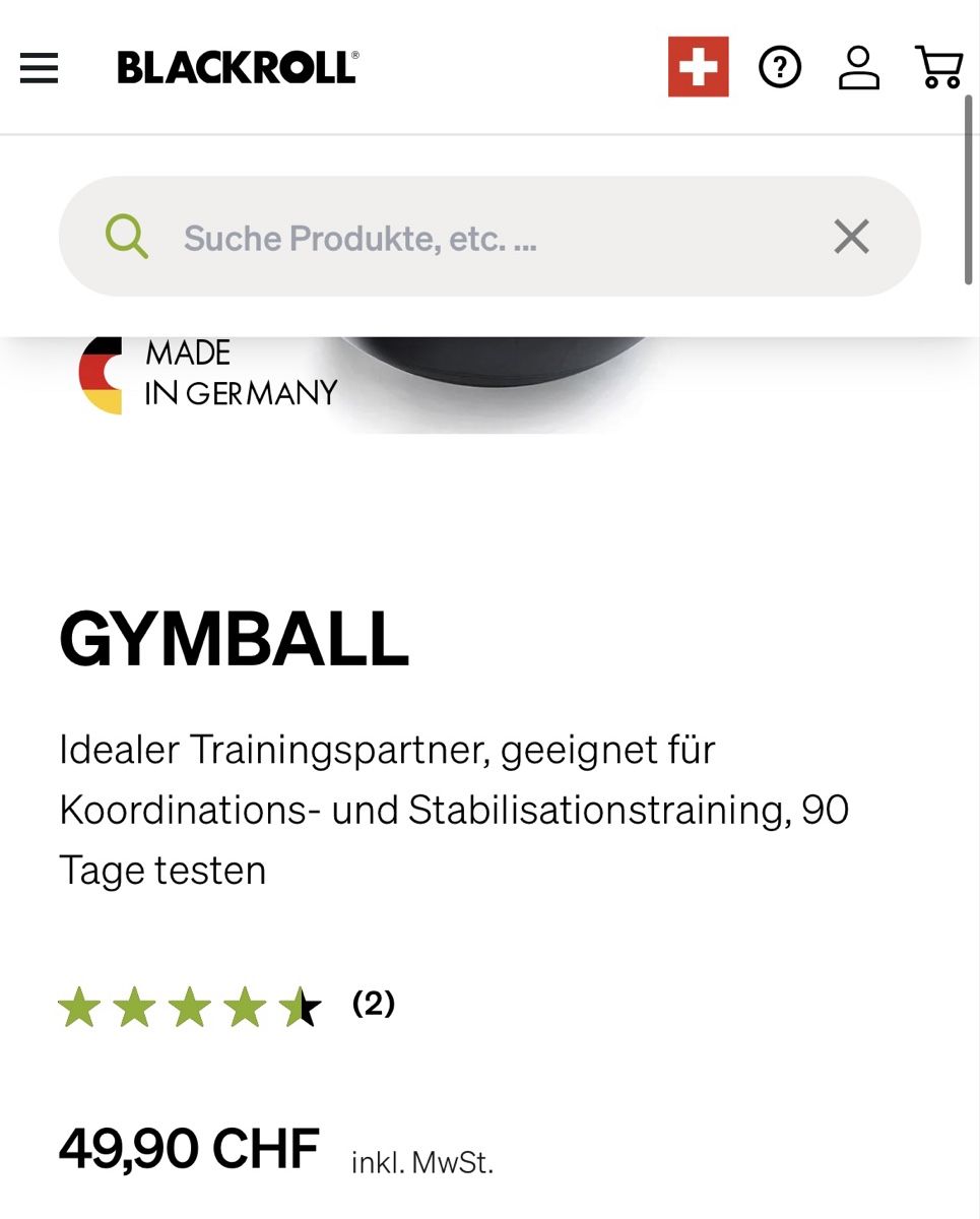 Blackroll Palloni: BLACKROLL Gymnastikball, Top Zustand – Nuovo (secondo la descrizione) da Zuchwil venduto da rah_fjs9 2