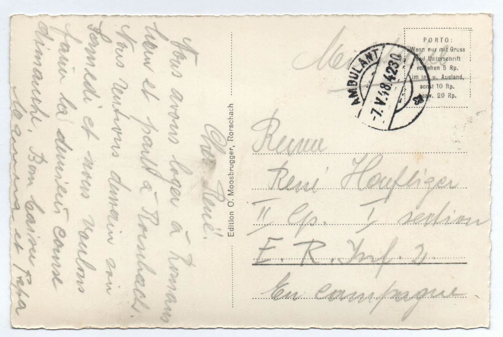 Cartoline postali: RORSCHACH Hafen - Bahnhof-Restaurant - Bahn - Dampfschiff – Usato da Jona venduto da philajona 1