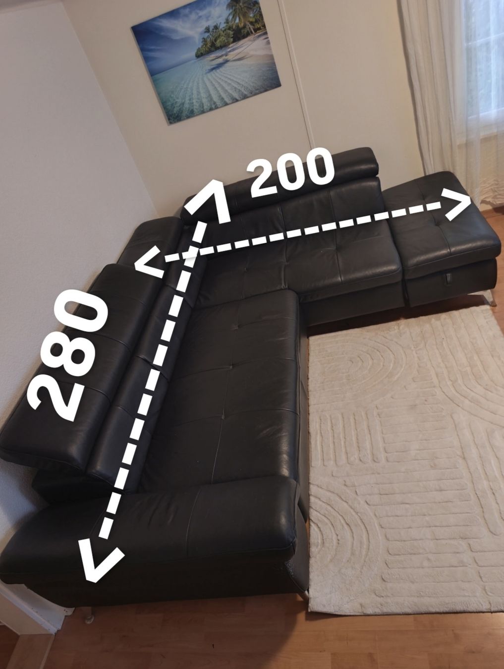 Sofas: Ledersofa mit Halbinsel-Schlaffunktion im Angebot – D'occasion à Gossau SG par cos_z72k 1
